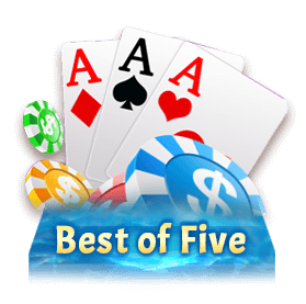 Best of Five poker hand battle on Dragon Club